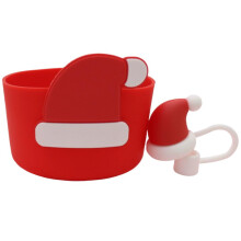 Ensemble d'accessoires pour tasses de Noël - Manchon en silicone antidérapant à thème de Noël pour cafés