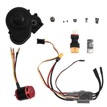 3542 Outrunner Brushless Motor AM32 Programming 80A ESC with Black Gearbox for 1/10 RC Crawler Car SCX10 TRX4 TRX6,B