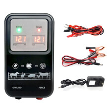 10KM Electric Fence LCD Voltage Display Poultry Fence Insulators Controller Tool for Livestock Sheep Cattle US Plug