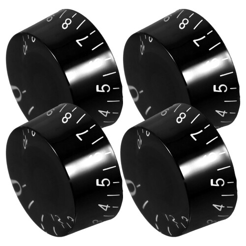 Electric Guitar Knobs Black White ABS 4 pcs