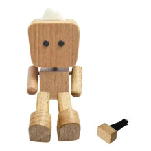 Shaking Wooden Figurine Shaking Feet Wooden Doll Car Dashboard Decoration Ornament with Aromatherapy Function A