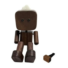 Shaking Wooden Figurine Shaking Feet Wooden Doll Car Dashboard Decoration Ornament with Aromatherapy Function B