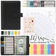 A6-Ringbuch mit Budgetblatt, Budgetplaner Black