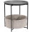 Round End Table with Cloth Basket Charcoal Gray 17.7 in 1
