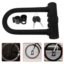 Heavy Duty U Lock 1 Set Iron Silicone Bicycle Lock For Outdoor Use 11.4*4.9*1.1In Black