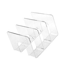 Separador de libros vertical, rejilla 3, transparente, divisor de estantería para escritorio, para escuela y hogar