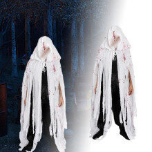 Halloweenský plášť s kostlivcem, celovečerní plášť s kapucí pro muže, teenagery a děti – kompatibilní s cosplay a anime oblečením