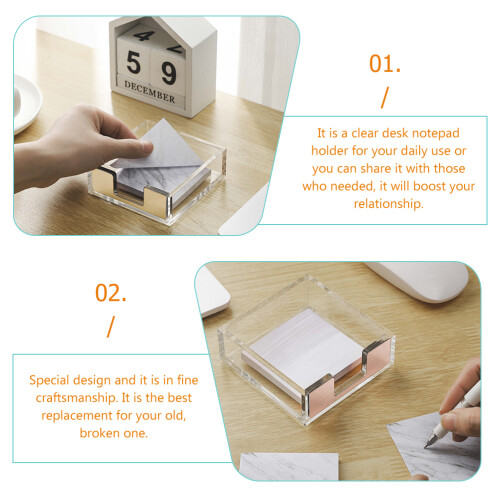 2 stk. notesboks gennemsigtig memoblokholder dispenser til kontor 1