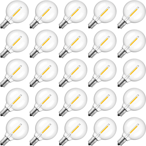 Λαμπτήρες G40LED, συσκευασία 25 τεμαχίων, διαφανής σφαίρα, βάση E12/C7, χωρίς ρύθμιση