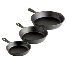 3pc Frying Pan Cast Iron Uncoated for Food Frying, Cooking and Stir-Frying Non-Stick Frying Pans Omelette Pan