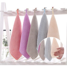 Petites serviettes avec boucle de suspension, serviettes ultra-absorbantes, douces, lavables en machine, séchage rapide, lot de 5 (L)