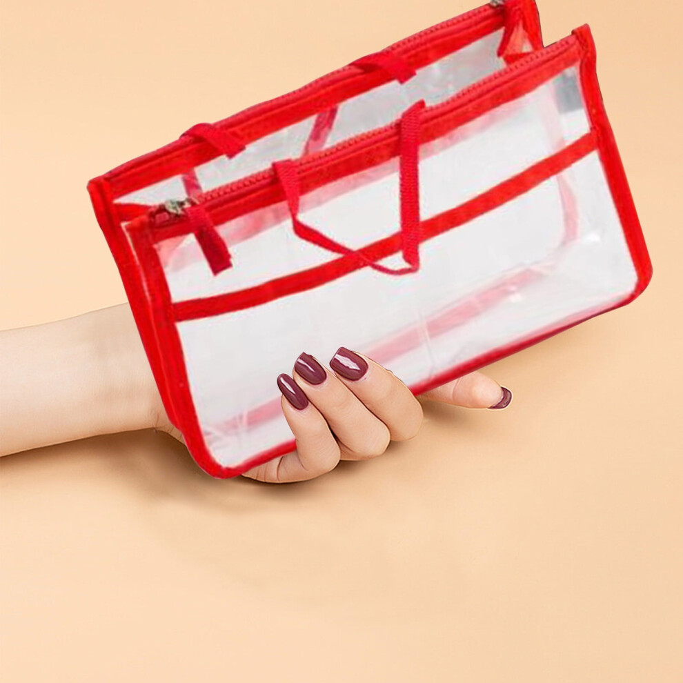 Clear PVC Cosmetic Makeup Bag, Transparent Toiletry Tote, Shoulder Bag Organizer â Compatible with Travel & Outdoor Use