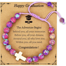 Cross Beads Bracelet Jewelry Gifts for Girls Boys Teens, Christian First Communion Confirmation Graduation Easter Gifts for Her Him