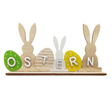 Paasdecoraties, houten paasartikelen voor in huis, inclusief paashaas en
