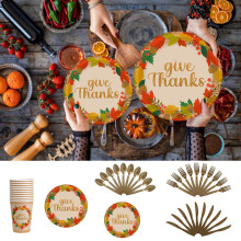 Papirtallerkener til Thanksgiving, engangstallerkener med høsthøst og lønn, 10 stk – kompatibel med festutstyr og interiør til Thanksgiving