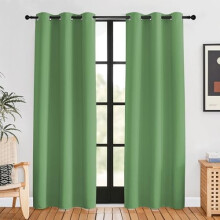 Forest Green Blackout Curtains, 80" L x 34" W, 2 Panels, Grommet Top, Thermal Insulated, Room Darkening – Compatible with Standard Rods