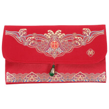 Enveloppe rouge porte-bonheur pour mariage (1 ensemble) - Motif brocart