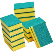 Silicone Dish Scrubber Set of 15, Kitchen Cleaning Sponge with Detergent, Scouring Pad and Absorbent Sponge