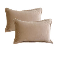 Set van 2 kussenslopen met fleecevoering, 19x29 inch, zacht fleece met ritssluiting, koffiekleur – geschikt voor alle standaard kussens