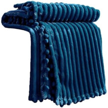 Fleece Blanket Throw 51x63", Yellow Wide Stripe – Soft, Plush, Warm & Cozy – Perfect for Couch, Bed, Sofa – Flannel Throw
