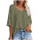 Γυναικεία oversized μπλουζάκια QLEICOM με V-Neck, χαλαρά casual τοπ, στρατιωτικό πράσινο, 1