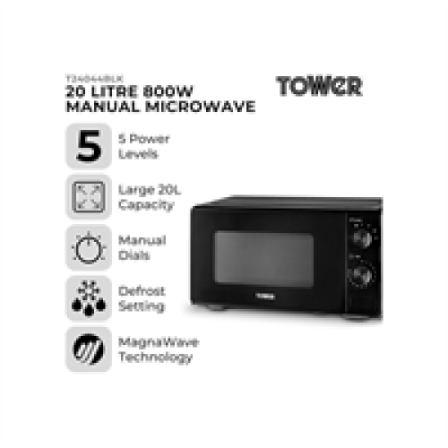 Tower Tower Manual Microwave 20 Litres Black 2