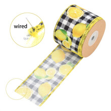 Panglică de flori cu sârmă, cu margine sârmă, pentru artizanat, petrecere de vară, aniversare, 5 yarzi, galben, pentru ambalare, decor acasă,