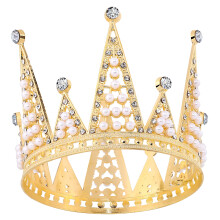 FRCOLOR Bride Crown Decorative Headdress Golden 1Pack