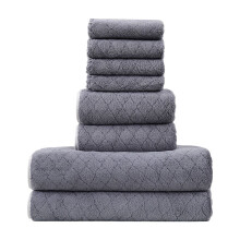 Elainilye Balení 8 koupelnových ručníků: 4 m² + 2 koupelnové + 2 ručníky, ultra měkké a savé, černé