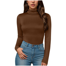 Damen-Body mit Rippstrickkragen und langen Ärmeln, figurformende Unterwäsche in schmaler Passform, weicher Stretch, einfarbig – perfekt für den