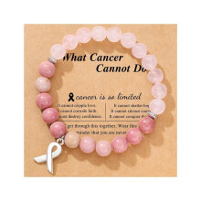 Pulseiras de Conscientização sobre o Câncer com Laço Rosa - Presente K39C H7Z0