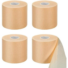 4 Pcs Pre-Wrap Athletic Foam Tape (120 Yards) for Hair, Ankles, Wrists – Beige, compatible with all sports wraps