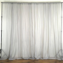 BalsaCircle 10 fot x 10 fot Transparent voile bakgrunnsgardiner gardiner 2 paneler 5x10 fot bryllupsfest sølv