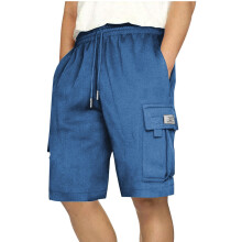 Shorts voor heren, casual effen broek met trekkoord in de taille, sportieve gymshorts met zak, maat S-2XL