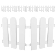 OUNONA 12Pcs Plastic Garden Fence Border White Decorative Panels for Lawn and Outdoor Flower Beds