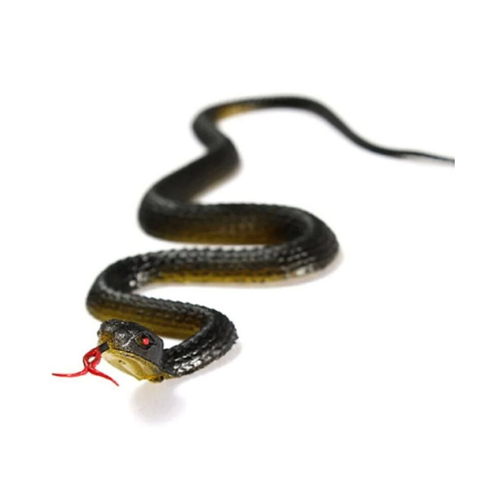 45Cm Realistic Rubber Snake Toy Scary For Pranks, Lifelike Fake Snake Garden Yard Bird Expulsion Party Gags 6033514724364