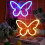 Butterfly LED neonskilt blå varm hvit 2 stk 1