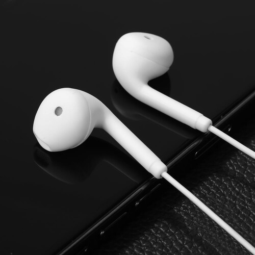 Auriculares con cable, micrófono con cancelación de ruido y conector de 3,5 mm (blancos) 1