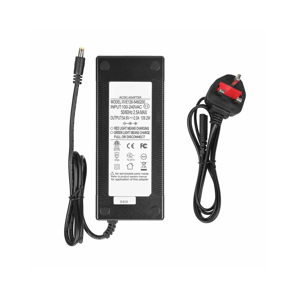 For  G2 Electric Scooter Charger 54.6V 2A Lithium Battery Charger 100-220V Input Charger Parts UK