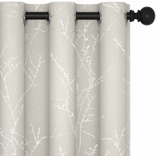 Beige Blackout Curtains 42x54 in, Thermal Soundproof