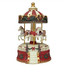 Vintage Carousel Music Box Rotating Vintage Carouse Music Box Hand-Painted Resin for Christmas&Birthday Gift