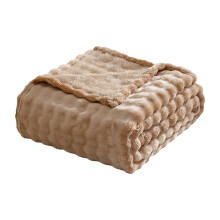 Soft Fleece Throw Blanket, Fuzzy Soft Plush Thick Bubble Blanket for Sofa Bedroom Living Room, Machines Washable, All-Season Use, Brown