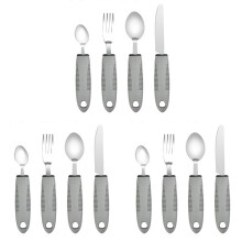 Ensemble de 4 couverts adaptés aux tremblements des mains, couverts lestés faciles à prendre en main pour adultes et personnes âgées,