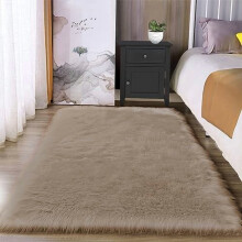 Washable 3x4 Light Brown Sheepskin Fluffy Shag Plush Faux Fur Rug for Living Room Bedroom Dorm Room Throw Rectangle
