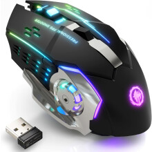 Draadloze gamingmuis: Bluetooth & 2.4G, RGB-achtergrondverlichting, 6 knoppen, stille klik, oplaadbaar — compatibel met iPad, Mac OS, pc en Windows.