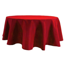 Farmhouse Round Tablecloth 70 in Red