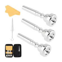 Ensemble D'Embouchures de Trompette en Laiton Argenté 7C 5C 3C - Accessoires pour Trompette, Ensemble D'Embouchures en Laiton pour Débutants