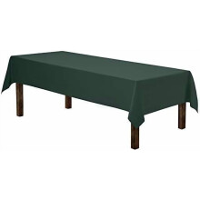 Nappe rectangulaire vert chasseur 152 x 259 cm pour table de 183 cm – Résistante et lavable – Idéale pour fêtes, mariages, baby showers