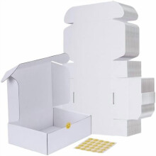 10x7x3 Shipping Boxes Set of 25, White Corrugated Cardboard Box for Packing, Mailing, Business