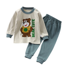 Børnepyjamas Piger Drenge Dinosaur Dyremønstre Toppe og Bukser Varmt Løst Lækkert Nattøj Pyjamassæt Størrelse 8-9År